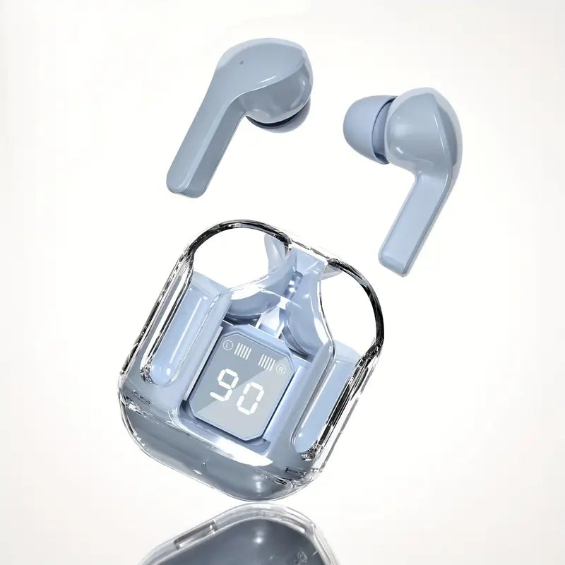 Air31 Wireless Earbuds Bluetooth 5.3, Wireless Earphones Transparent with Deep Bass Hi-Fi Stereo Sound, Bluetooth Headphone with Built-in Mic