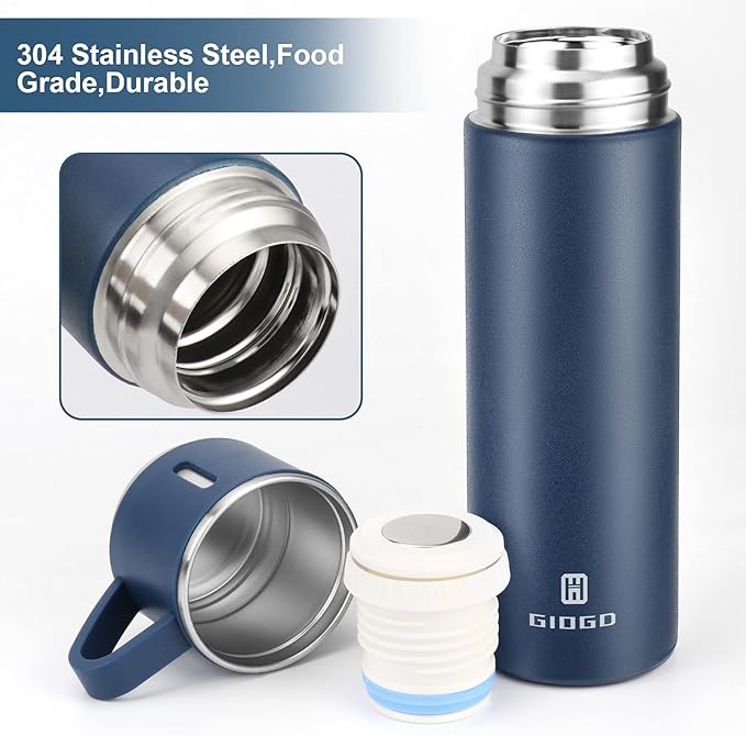 Stainless Steel Vacuum Flask Set - 16.9oz Insulated Travel Mug with Lid