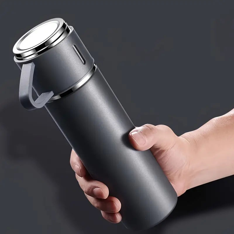 Stainless Steel Vacuum Flask Set - 16.9oz Insulated Travel Mug with Lid