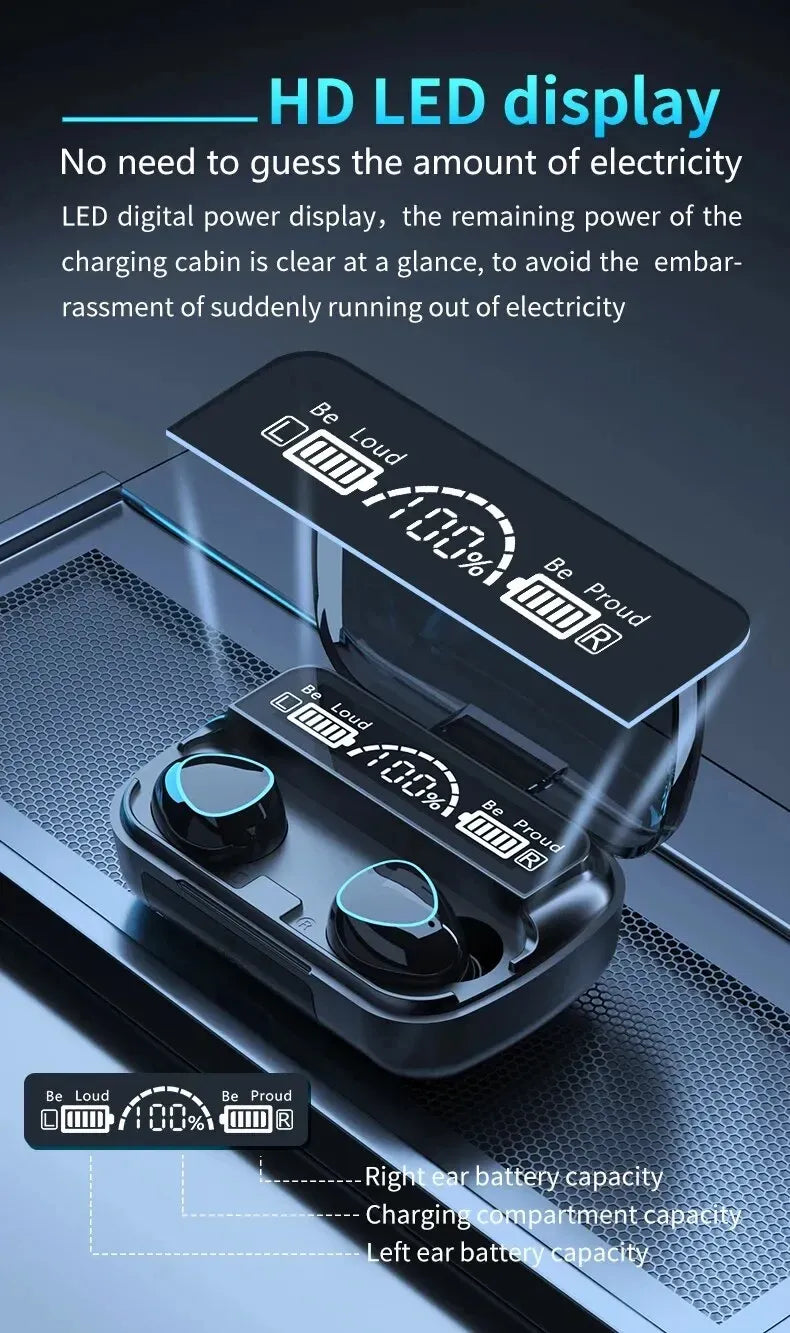 New M10 Earbuds TWS Bluetooth Headphones 3500mAh Charging Box Wireless Earphones With Microphone 9D Air buds Stereo Sports Waterproof Ear buds Headset