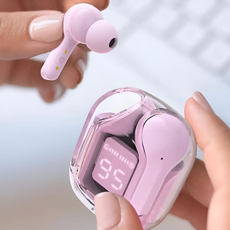 Air31 Wireless Earbuds Bluetooth 5.3, Wireless Earphones Transparent with Deep Bass Hi-Fi Stereo Sound, Bluetooth Headphone with Built-in Mic