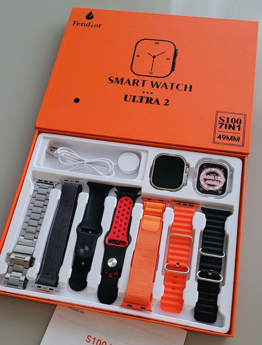 Ultra 7 in 1 Smart Watch, Latest Series Smart Watch, Bluetooth Calling, Heart Rate Fitness Tracker Smart Watch For Men and Women
