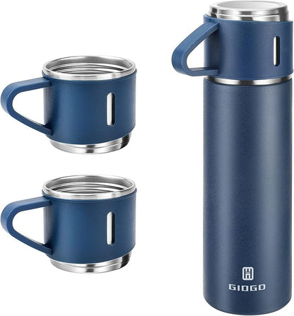 Stainless Steel Vacuum Flask Set - 16.9oz Insulated Travel Mug with Lid