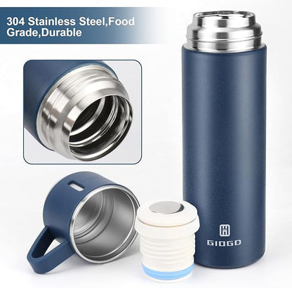 Stainless Steel Vacuum Flask Set - 16.9oz Insulated Travel Mug with Lid