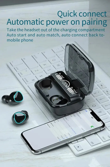 New M10 Earbuds TWS Bluetooth Headphones 3500mAh Charging Box Wireless Earphones With Microphone 9D Air buds Stereo Sports Waterproof Ear buds Headset